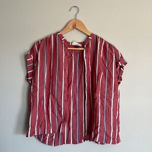 Universal Thread striped button up muscle tee